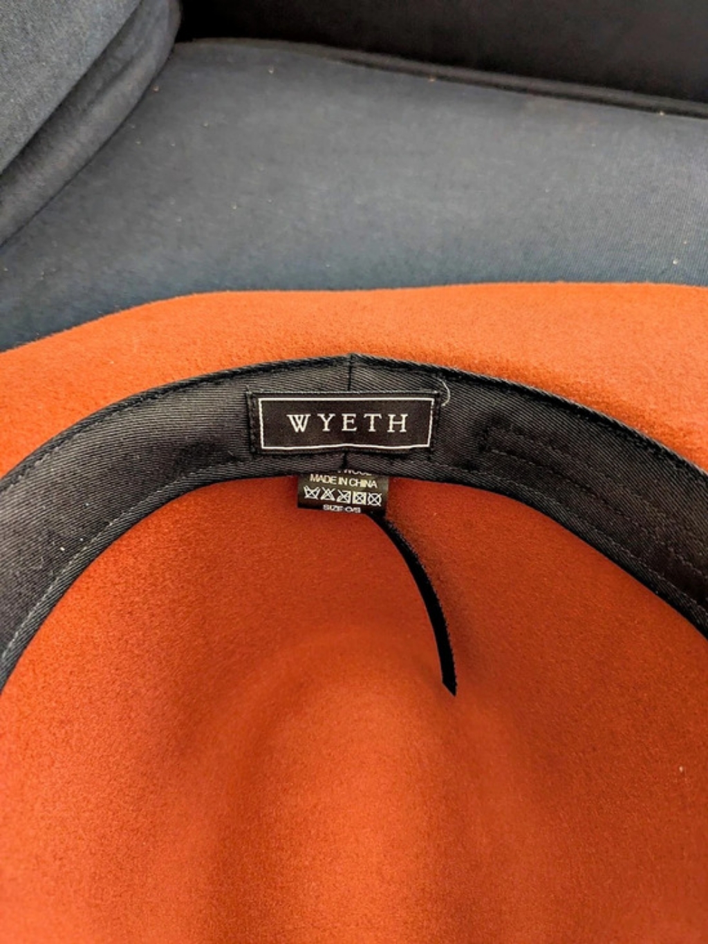 Wyeth Orange Fedora Hat Like New — image 6 of 7